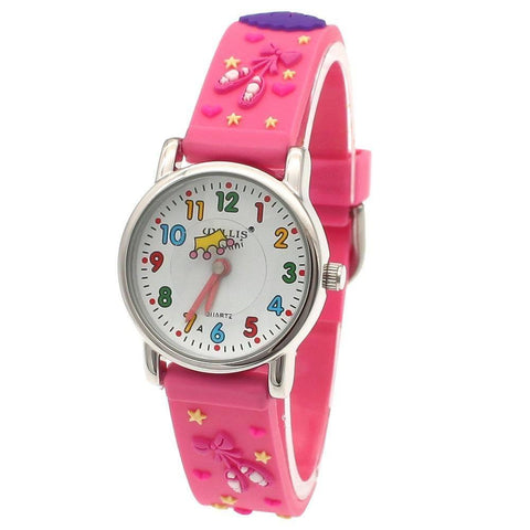 Princess Pink Silicone Simple Cheap Watches For Girls Children Kids A29