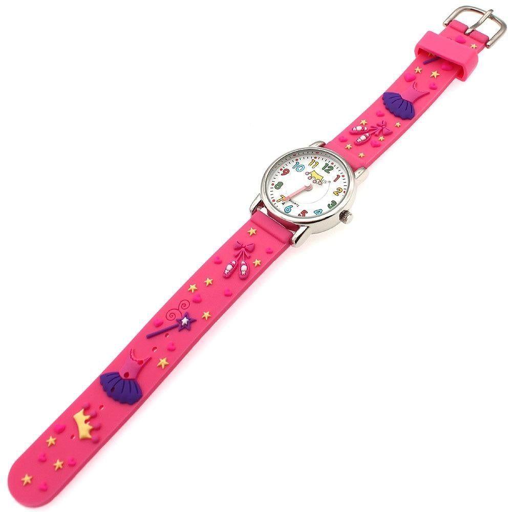 Princess Pink Silicone Simple Cheap Watches For Girls Children Kids A29