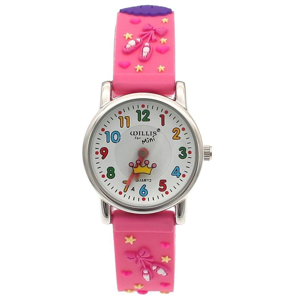 Princess Pink Silicone Simple Cheap Watches For Girls Children Kids A29