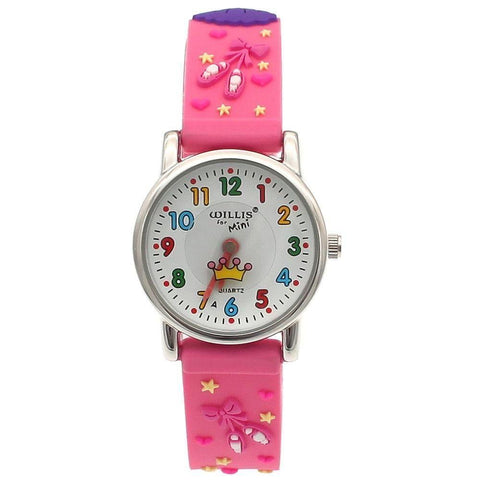 Princess Pink Silicone Simple Cheap Watches For Girls Children Kids A29