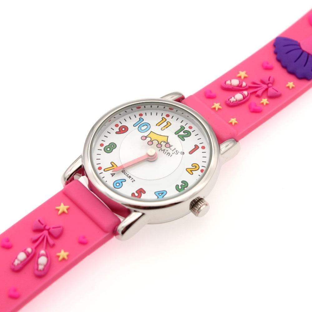 Princess Pink Silicone Simple Cheap Watches For Girls Children Kids A29