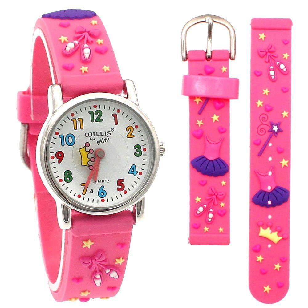 Princess Pink Silicone Simple Cheap Watches For Girls Children Kids A29