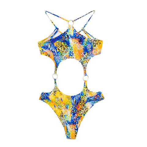 Nikki Printed Tummy Cut Out One Piece Swimsuit