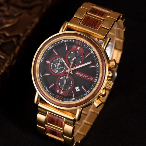 S18 Simple Wooden Watch: Stylish Chronograph