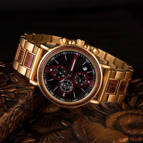 S18 Simple Wooden Watch: Stylish Chronograph