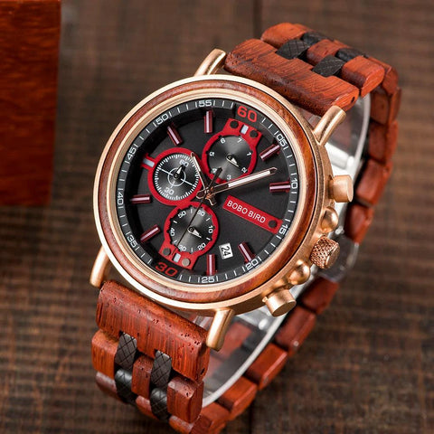 S18 Simple Wooden Watch: Stylish Chronograph