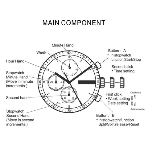 S18 Simple Wooden Watch: Stylish Chronograph