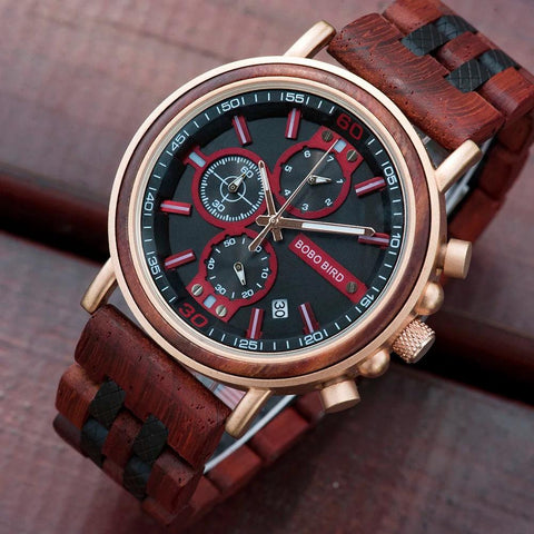 S18 Simple Wooden Watch: Stylish Chronograph