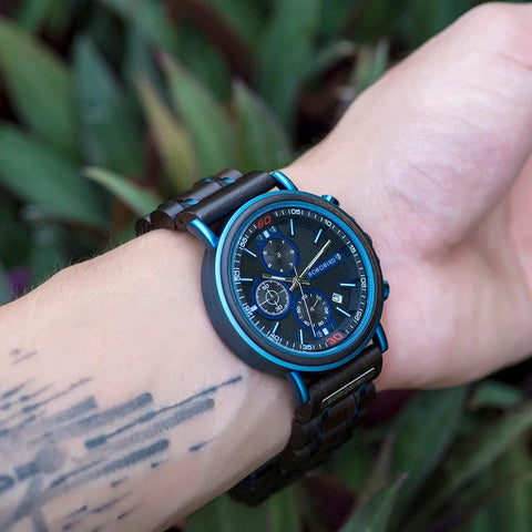 S18 Simple Wooden Watch: Stylish Chronograph