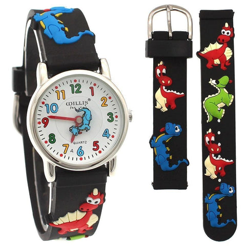 Silicone Simple Cheap Watches Children Kids Girls Dinosaur Cartoon A30