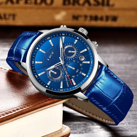 Simple Watches For Leather Blue Casual Quartz #9866