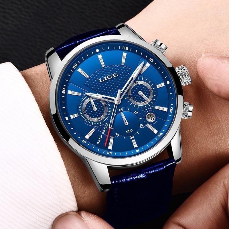 Simple Watches For Leather Blue Casual Quartz #9866