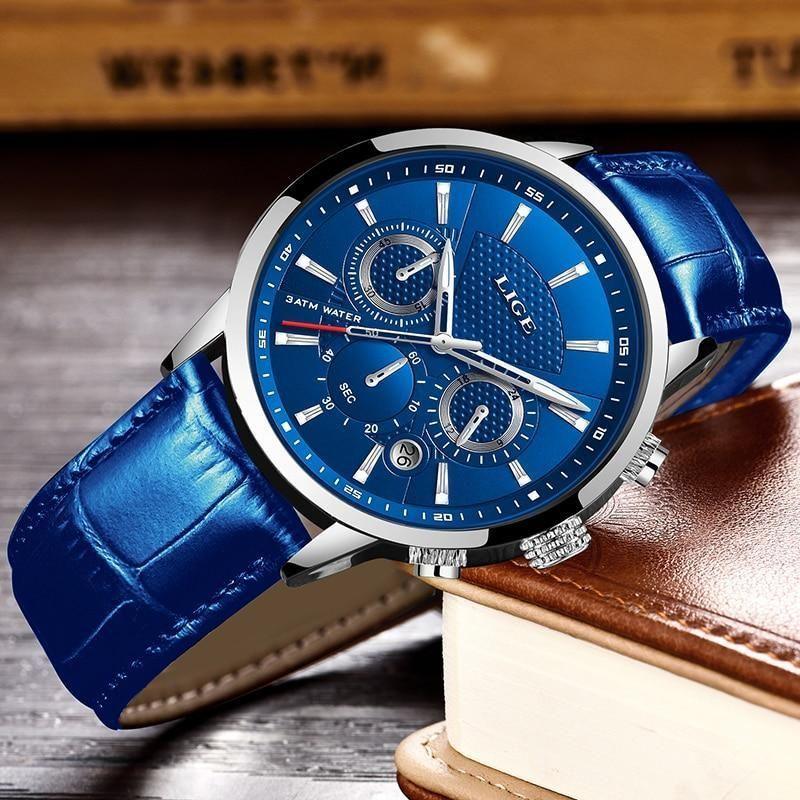 Simple Watches For Leather Blue Casual Quartz #9866