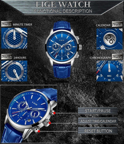 Simple Watches For Leather Blue Casual Quartz #9866