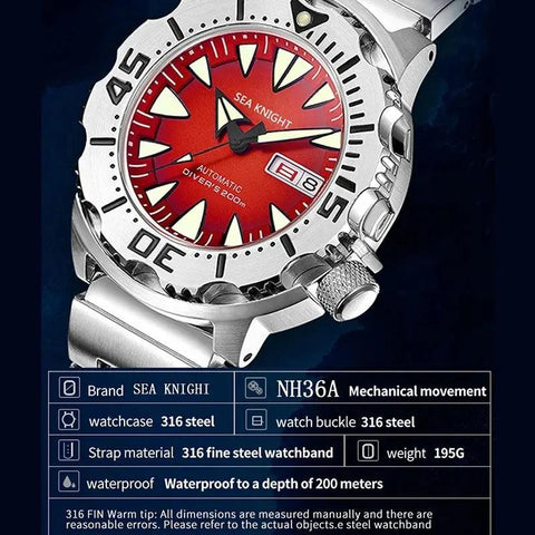 SK01 Simple Watch - Monster V2 - Stainless Steel Automatic Mechanical Wristwatch