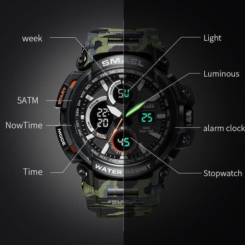 Sport Watches Waterproof Men Watch LED Digital Watch Military Male Clock 1708B Men Watch