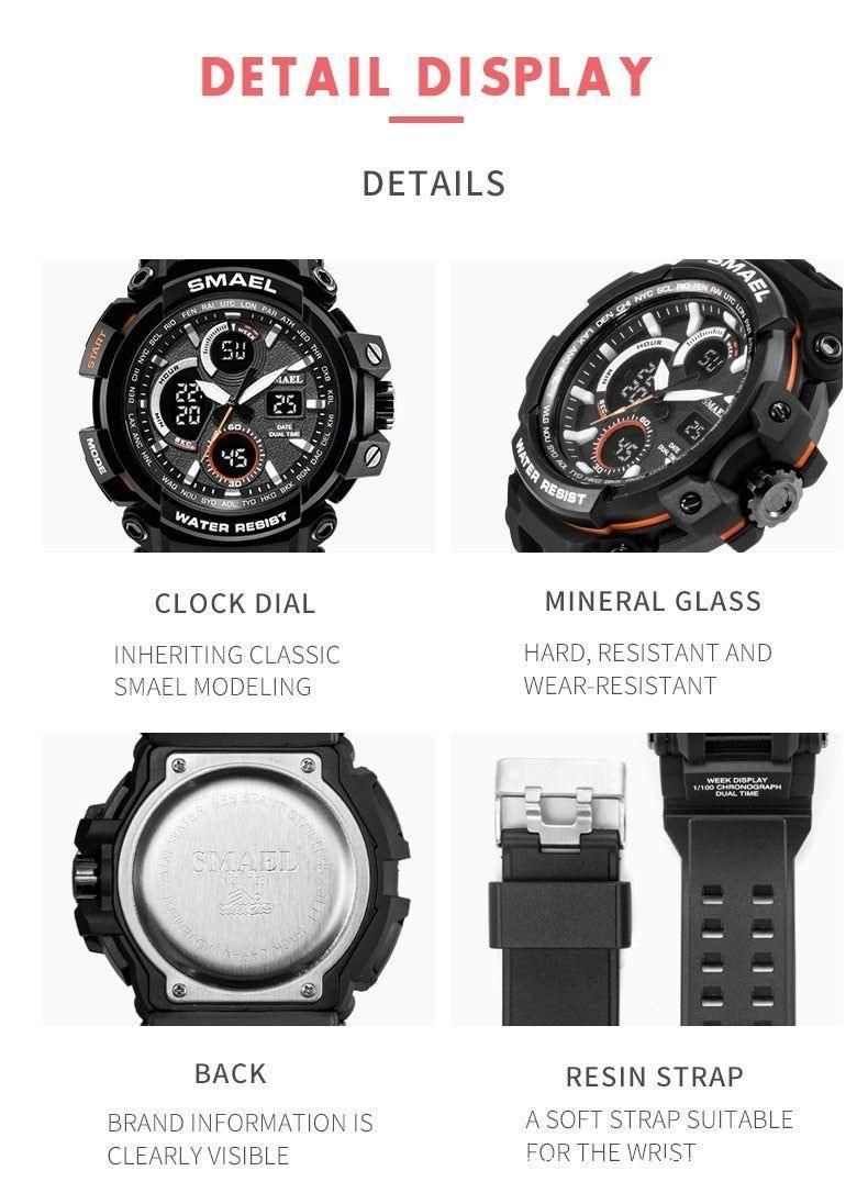 Sport Watches Waterproof Men Watch LED Digital Watch Military Male Clock 1708B Men Watch