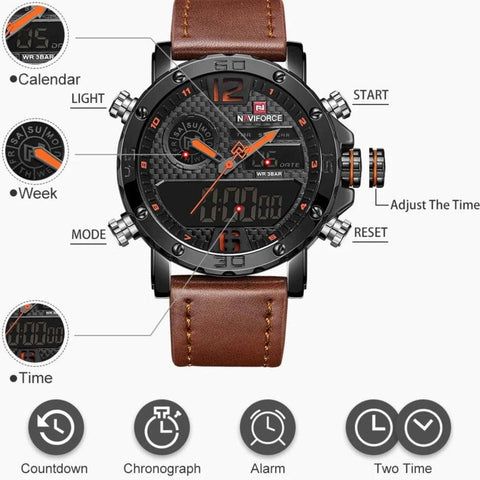 Sports Leather Waterproof Quartz - Simple Watch RX426