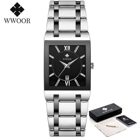 Square Waterproof Quartz Simple Watches MSCWW00 Stainless Steel