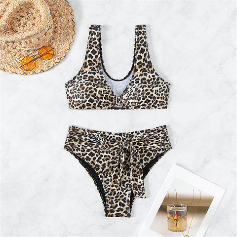 Holly Leopard Knotted High Waist Bikini