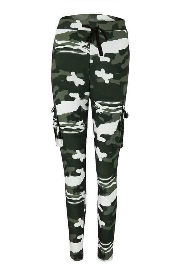 Tight Camouflage Printed Casual Trousers