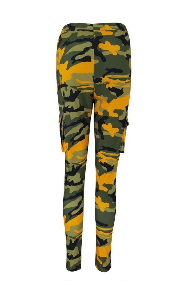 Tight Camouflage Printed Casual Trousers