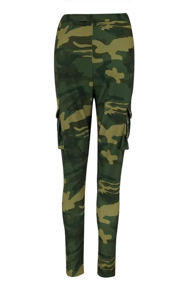 Tight Camouflage Printed Casual Trousers