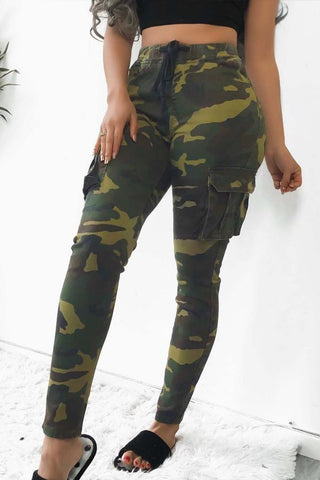 Tight Camouflage Printed Casual Trousers