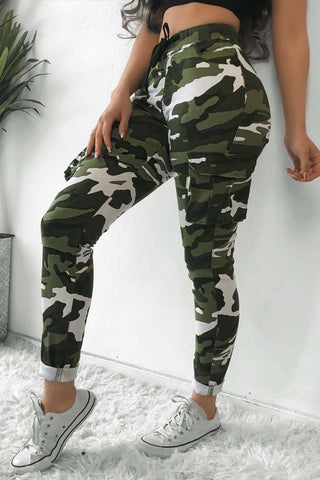 Tight Camouflage Printed Casual Trousers