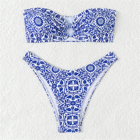 Joan Bandeau Printed Brazilian Bikini