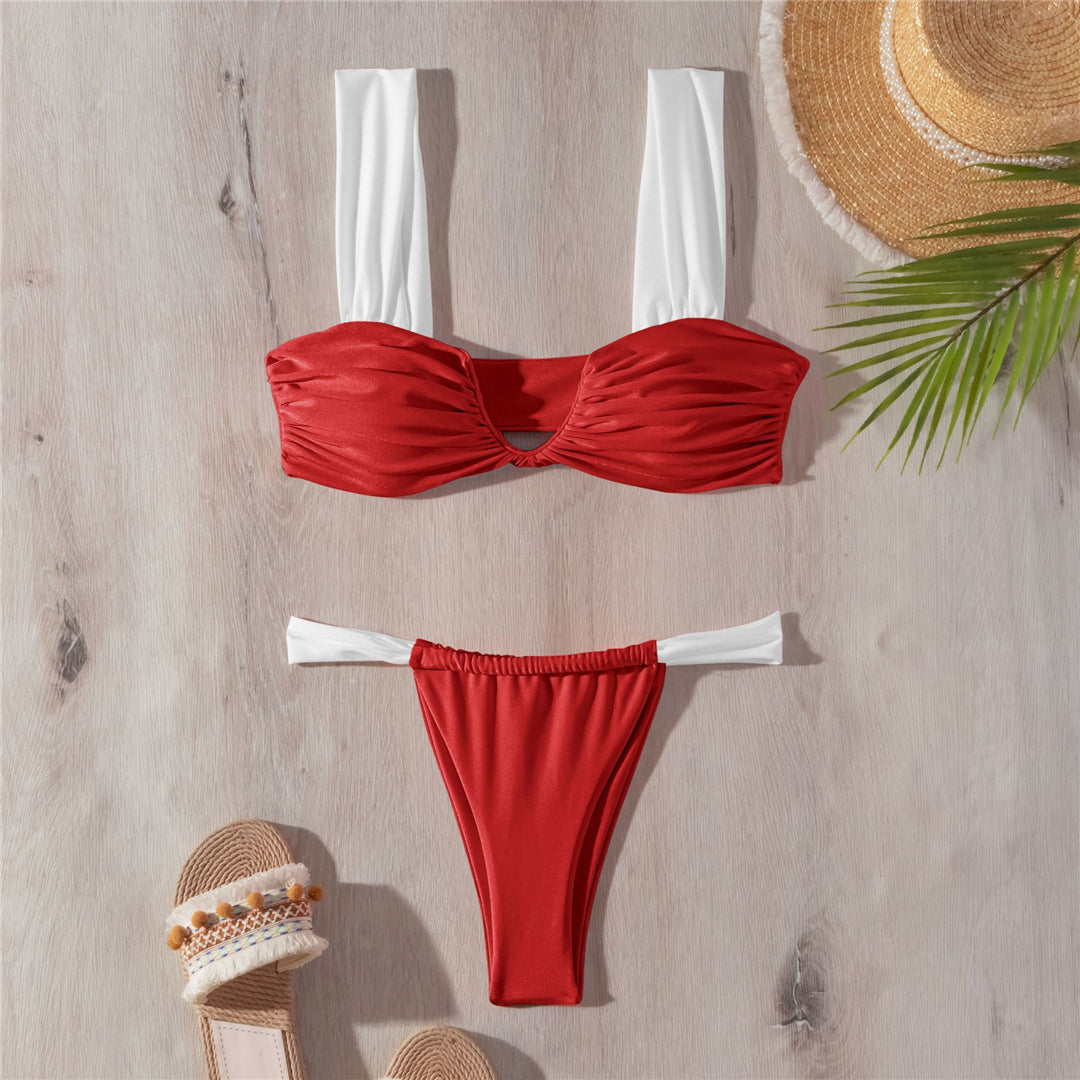 Diane Wrinkled V Neck Bikini