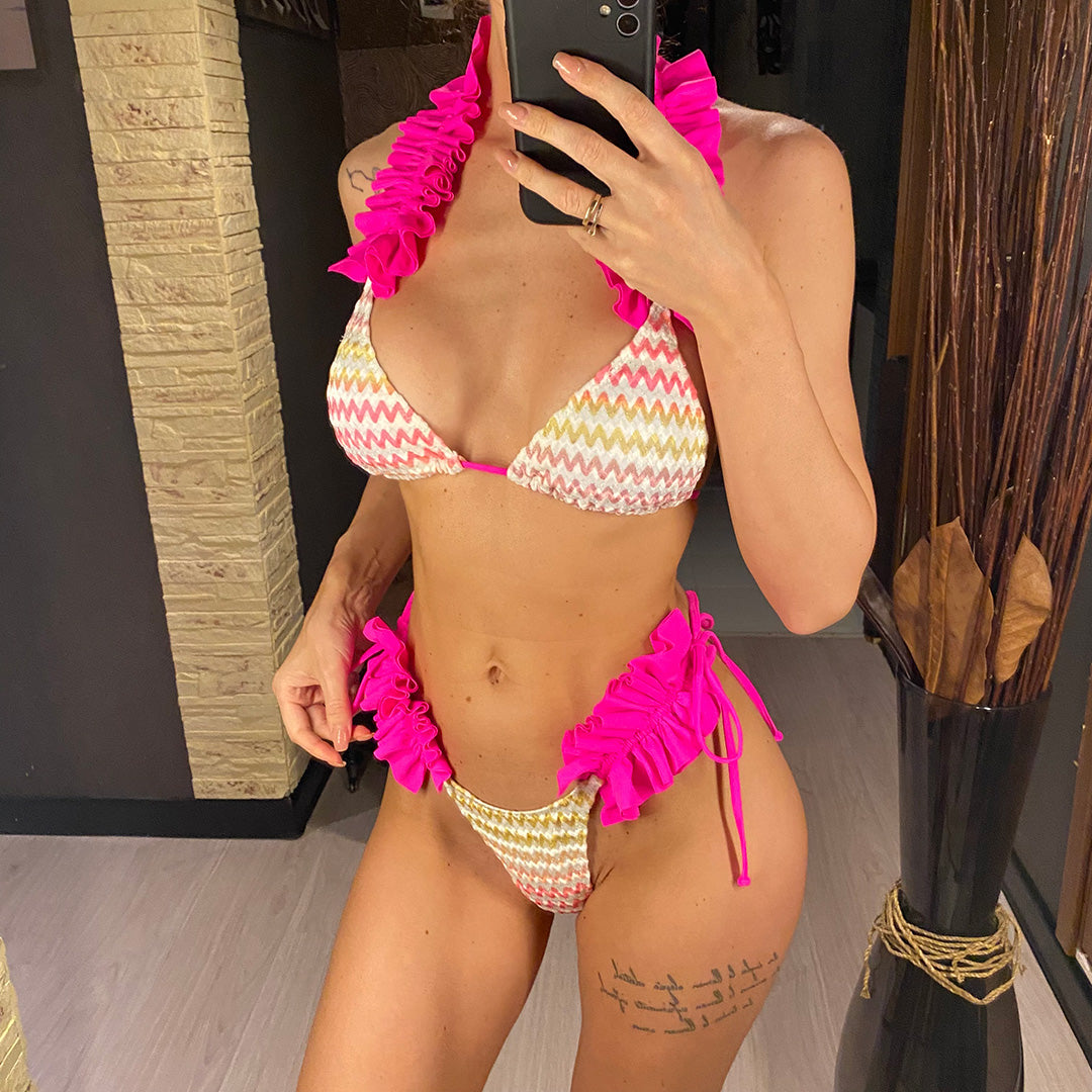 Renee With Skirt Waved Ruffled Frilled Bikini