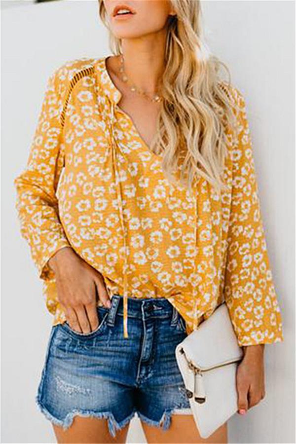 V Neck Floral Shirt