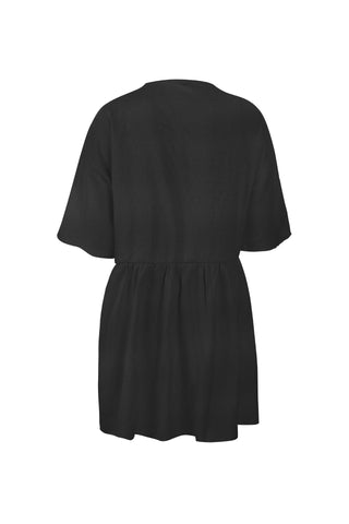 V Neck Pockets Loose Dress