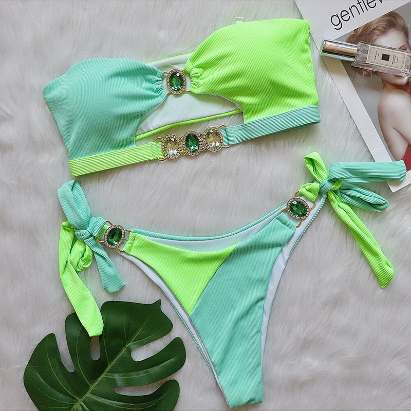 Dana Push Up Rhinestone Bikini