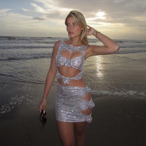 My Moment Rhinestone Cutout Two Piece Set