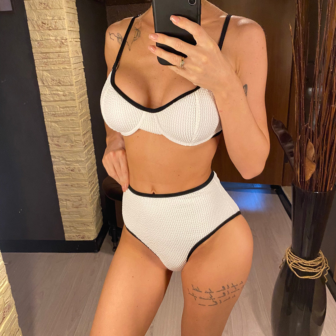 Alexa Wrinkled Crinkled High Waist Bikini