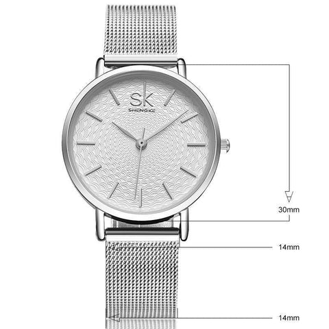 Simple Watches Mesh Stainless Steel Casual Wristwatches #K0006