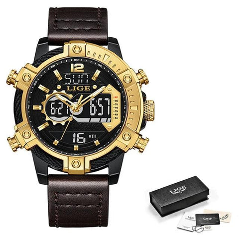 ZP-6610: Sports Simple Watch - Gold & Black Elegance