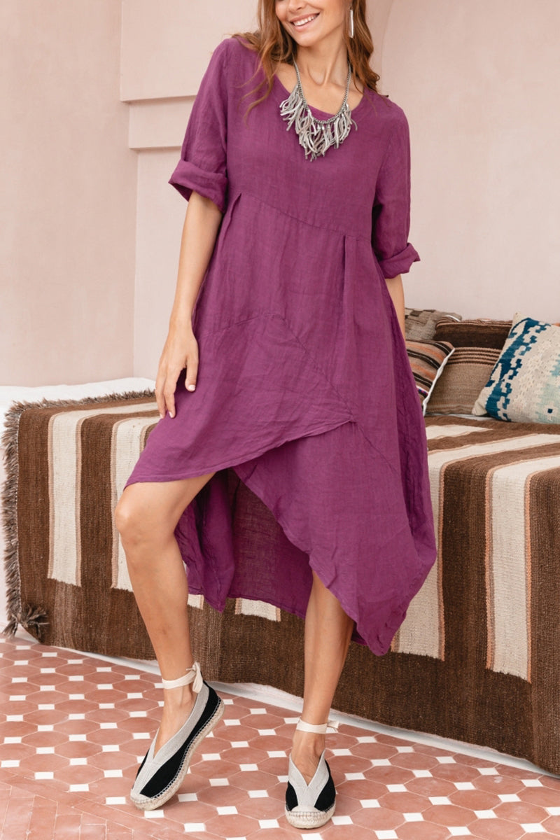 Irregularity Hem O Neck Loose Dress