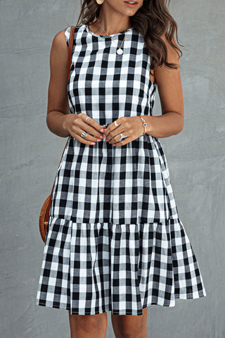 Street Plaid O Neck Princess Dresses(3 Colors)