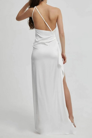 Elegance One Shoulder Slit Maxi Dress