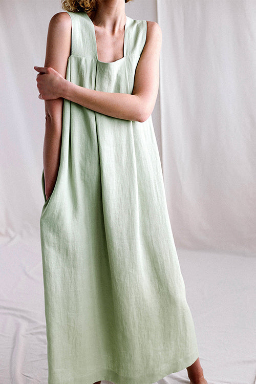 Square Neck Sleeveless Maxi Dress