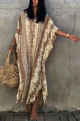 Snake Print Bat Cover Maxi Dress