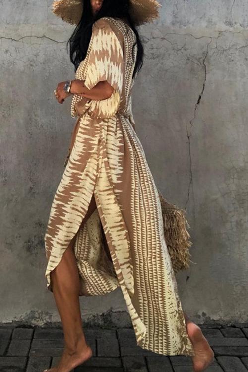 Snake Print Bat Cover Maxi Dress