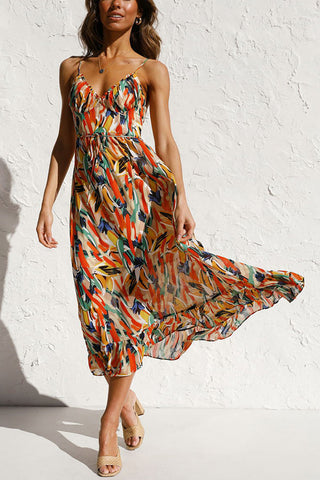 Colorful Printed Midi Dress