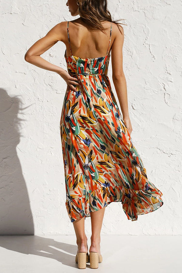 Colorful Printed Midi Dress