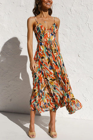 Colorful Printed Midi Dress