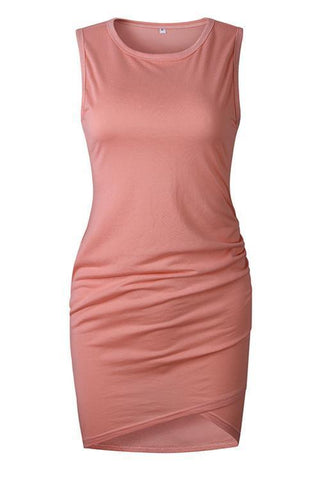 Asymmetry Ruched Sheath Mini Dress