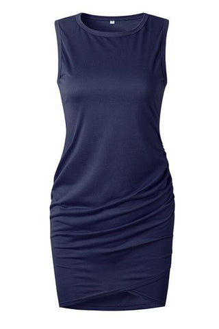 Asymmetry Ruched Sheath Mini Dress